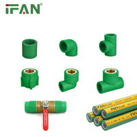 Raccords de tubes haute pression personnalisés du fabricant IFANPlus 20-110mm Raccords de plomberie PPR Raccords de tuyauterie d'eau PPR verte