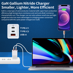 <span class=keywords><strong>Cargador</strong></span> Rápido Súper Inteligente Delgado con Logotipo Personalizado de Marca Privada Original Pse de 65 W Usbc Pd Gan 2c1a para iPhone, OnePlus, <span class=keywords><strong>Samsung</strong></span> <span class=keywords><strong>Trio</strong></span> - Product Image 3