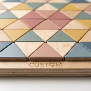 Rompecabezas Educativo Sensorial de Madera Montessori 3D Personalizado OEM, con Mosaico Simétrico de Triángulos, Hexágonos y Animales - Product Image 2