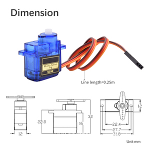 Micro <span class=keywords><strong>Servomotor</strong></span> SG90 180 ángulo de <span class=keywords><strong>360</strong></span> <span class=keywords><strong>grados</strong></span>, engranaje de plástico y Metal, <span class=keywords><strong>servomotor</strong></span> analógico para brazo Robot, dirección, modelo de coche de avión - Product Image 6