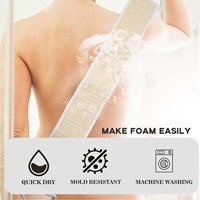 Sangle de bain exfoliante en coton naturel double face pour le dos, ceinture de douche écologique pour le gommage corporel