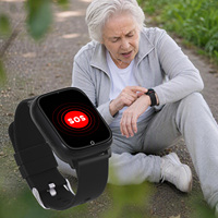 Montre connectée VFA83S avec détection de chute, 4G GPS/WiFi/LBS, rappel de médicaments, SOS, fréquence cardiaque, tension artérielle pour personnes âgées