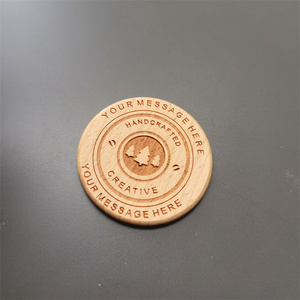 Rodajas de fichas de madera natural, monedas de madera redondas para proyectos de manualidades y manualidades - Product Image 2