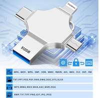 Clé USB miniature personnalisée OTG avec logo personnalisé 4 en 1 pour Android Type-C et PC, clé USB multifonction, clé USB C