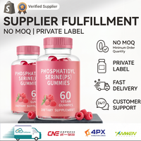 Gummies de phosphatidylsérine prêtes à l'emploi pour le dropshipping – Complément stimulant cérébral saveur framboise, végétaliennes, pour adolescents