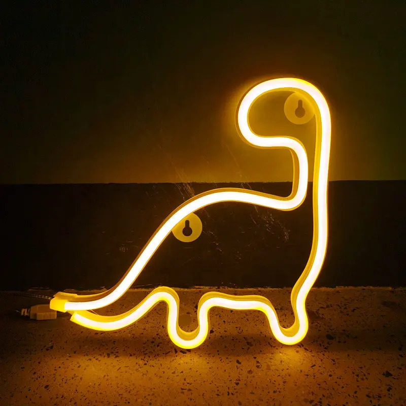 Niedliche kleine Dinosaurier benutzer definierte Farbe Acryl Rückwand Silikon LED Neonlicht