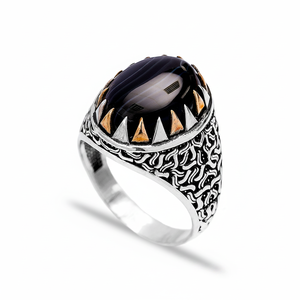 Onyx Stone Oval Shape <b>Men</b> <b>Ring</b> Jewelry <b>Man</b> Jewellery Wholesale Handcrafted Authentic 925 Sterling Silver <b>Men</b> <b>Ring</b> - Product Image 2