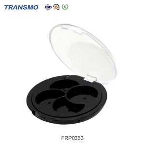 Palette de fards à paupières en plastique écologique de qualité supérieure, 4 couleurs, boîtier rond vide en plastique avec couvercle transparent, emballage pour blush - Product Image 4