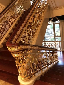 Cao cấp châu âu Thiết kế Brass cầu thang lan can đa năng trang trí lan can cho ban công boong biệt thự sàn khách sạn sử dụng - Product Image 6