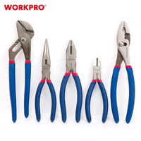 WORKPRO Jeu de 5 pinces Slip Joint Linesman à long nez et rainure diagonale