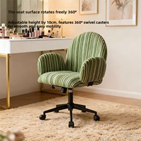 Chaise de coiffeuse pour chambre de fille, chaise ergonomique confortable, chaise de bureau avec dossier réglable en hauteur, chaise d'ordinateur en acier pour usage domestique