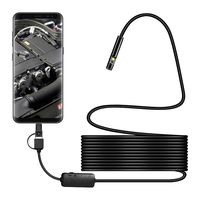 Adaptateur de câble rigide Y101 3 en 1 Micro-USB, USB et Type-C 8 mm 5 m, endoscope double caméra USB