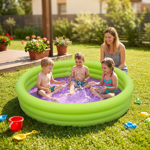 Piscine gonflable pour enfants à trois anneaux, prix d'usine en gros, couleurs assorties, piscine à pagaie, exportation Chine - Product Image 6