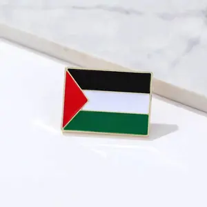 Yangle Gift suvenir lencana logam bendera Palestina, Pin kerah Enamel lembut barang baru