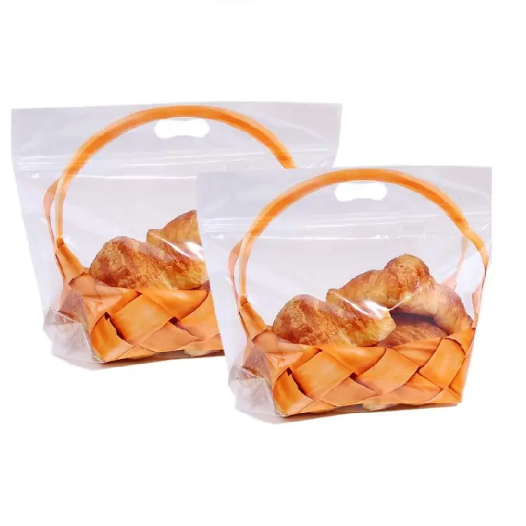 Bolsas de plástico para embalaje de alimentos, embalaje transparente y brillante, con cremallera