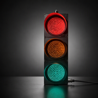 Feu de signalisation LED à 3 sections de 400 mm à prix abordable, rouge, jaune, vert, protection IP53 en PC, visibilité de 300 m, alimentation secteur, fixe