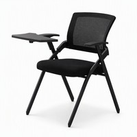 Chaise de formation haut de gamme avec tableau d'écriture intégré, design moderne, robuste, idéale pour les cours universitaires et l'utilisation au bureau