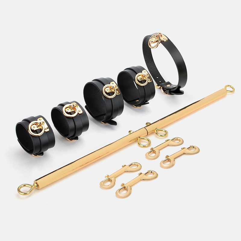 Stainless Steel Genuine Leather Handcuffs and