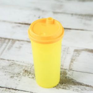 HACAMY Durable PP <b>Plastic</b> Juice <b>Cup</b> Disposable Party <b>Cups</b> with Specialized Sip Lids and Straws - Product Image 1