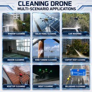 Dron de Limpieza Industrial Joyance para Fachadas de Edificios, Vidrio Solar, Lavado de Altura, UAV RTK con Certificación CE - Product Image 4