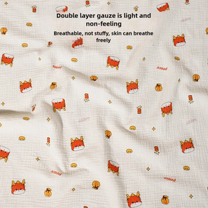Couverture Bébé Personnalisable en Coton Mousseline Imprimée, 2 Couches Respirantes, Gaze Froissée, Langes d'Emmaillotage pour Nouveau-né, <span class=keywords><strong>Couette</strong></span> d'Été pour Crèche - Product Image 3
