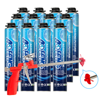 Mousse PU en spray 750 ml, mousse PU expansible, mastic isolant, adhésif en mousse PU pour béton, pierre et brique, mousse PU hautement expansive