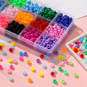 Acrylic Large Hole Beads 4x7mm Transparent Solid Color Loose Beads For DIY Handmade Phone Chain Kids Crafting <b>Material</b> - Product Image 4