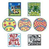 Ensemble de patchs brodés en polyester sur le thème du baseball américain, patchs de dessin animé sur le thème du softball pour vêtements, bagages, décoration DIY