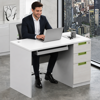 Bureau d'ordinateur modulaire portable en bois massif moderne et durable avec tiroirs pour le bureau à domicile - Meuble de bureau multifonctionnel avec rangement