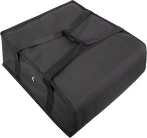 Grand sac de livraison de pizza isolé noir 20 x 20 pouces, sac de shopping rayé de qualité supérieure pour la nourriture ou la plage - Product Image 5