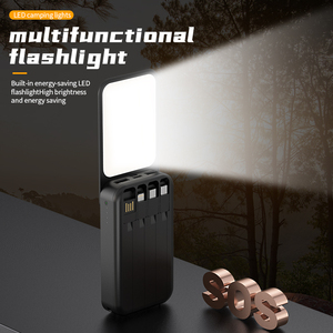 Paneles solares duales 10000mAh Banco de energía portátil de carga rápida Incorporado 4 cables de carga para diseño de luz de camping al aire libre - Product Image 6