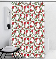 Rideau de bain imprimé de fleurs personnalisé en gros européen dernier design avec des styles rustiques tropicaux bohèmes modernes pour salle de bain