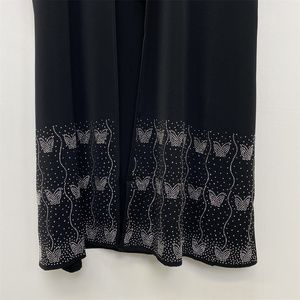 1431 # <span class=keywords><strong>B</strong></span> nuova Abaya scintillante diamante di bellezza classico nero elegante con tasche laterali da donna aperta Abaya Eid abiti da festa - Product Image 5
