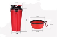 Mangeoire multifonctionnelle 2 en 1 pour animaux de compagnie Nourriture et eau Bouteille pliable en silicone pour chien Boire à l'extérieur Tasse à eau portable pour animaux de compagnie