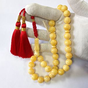 NAM01 <span class=keywords><strong>Rosario</strong></span> in Ambra Gialla Russa Baltica di Alta Qualità, Perle da 10mm, <span class=keywords><strong>Rosario</strong></span> Musulmano in Ambra Naturale - Product Image 2