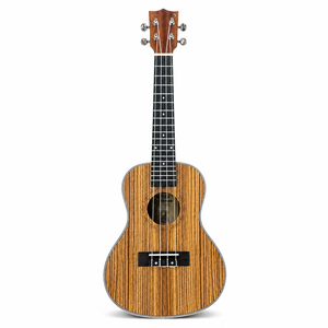 Ukulélé en bois de zèbre 21/23 pouces soprano concert 4 cordes en contreplaqué finition mate petite guitare hawaïenne vente en gros - Product Image 6