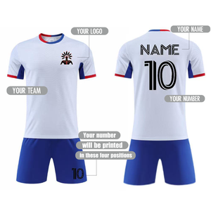 Jersey Sepak Bola Musim Panas Anak Unisex Lengan Pendek Seragam Tim Cetak Huruf Bahan Poliester untuk Siswa Sekolah Dasar - Product Image 2
