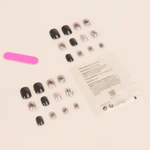 Stampa personalizzata su unghie finte bara corta unghie finte stampa fatta a mano sulle unghie