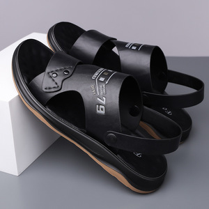 Sandalias planas para hombre, suela gruesa, suela suave, zapatos de playa, color marrón, informales, sin cordones, con logotipo en relieve 79 - Product Image 3