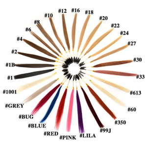Extensions de cheveux vierges russes <span class=keywords><strong>Super</strong></span> Double Drawn à kératine K-Tip, cuticules alignées, Remy, à pointe plate, couleurs personnalisables, longues - Product Image 4