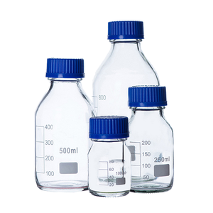 Thủy tinh borosilicate tinh khiết chai phòng thí nghiệm thủy tinh rõ ràng và nâu ren lưu trữ chai với nắp vặn màu xanh - Product Image 1