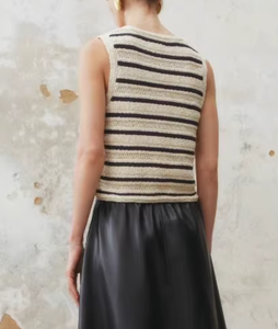 Gilet Cardigan Casual Casual da donna con chiusura a bottone monopetto a strisce sottili primavera - Product Image 5