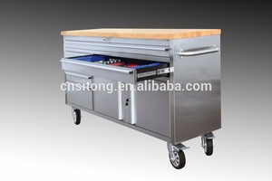 Armadio portaoggetti in metallo da 60 pollici con piano di lavoro in <span class=keywords><strong>legno</strong></span>/cassetta degli <span class=keywords><strong>attrezzi</strong></span> in acciaio - Product Image 5