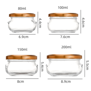 Usine 80ml 3oz large bouche ronde en verre transparent <span class=keywords><strong>nid</strong></span> d'oiseau caviar bouteille de stockage miel bocal en verre avec couvercle - Product Image 1