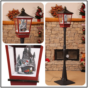 JYAO Snow Capped <strong>Light</strong> up <strong>Old</strong> Fashioned Christmas <strong>Street</strong> Lamp With Music - Product Image 6
