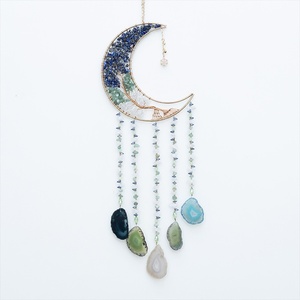 HZ Dreamer Handmade Gravel Agate Gemstone Art Style Home Hanging Decoration <strong>Jewelry</strong> Accessory Moon Dream Catcher Freeform Crystal - Product Image 6
