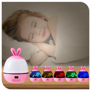 Fluorescent lapin calendrier projection étoilée lampe led rotatif étoilée nouveau et étrange Noël atmosphère veilleuse - Product Image 2