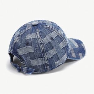 100% Cotton Common 6-Panel Adjustable Baseball Cap Washed Distressed Satin Pattern Patchwork Contrasting Color Unisex Adult Four - Product Image 4