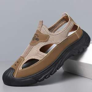 Zuecos de malla transpirable para hombre, deportivos, casuales y versátiles, con diseño plano de EVA suave, para exteriores, viajes, playa, sin cordones, estilo madera. - Product Image 4