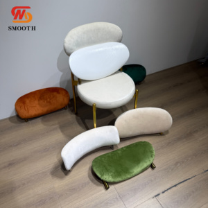 Sillas de Comedor Modernas para Bodas, con Respaldo Desmontable, Estructura Metálica, Patas Doradas Personalizadas, Tapizadas en Terciopelo, para Hotel - Product Image 6